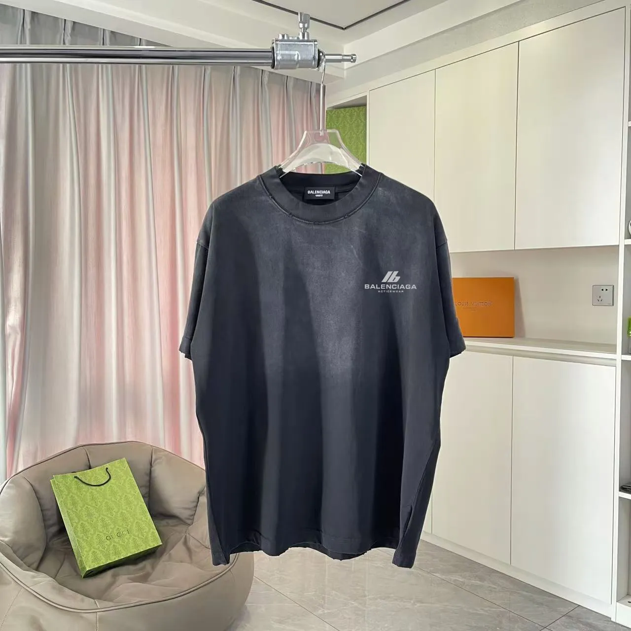 BALENCI*GA 2025 New Arrival logo 320g T Same Style Size：S M L XL XXL ：Black White Red Black